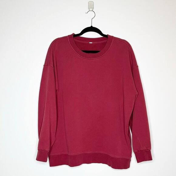 Lululemon Perfectly Oversize Crew Sweatshirt Women'sBurgundy Size 10 - Picture 1 of 3